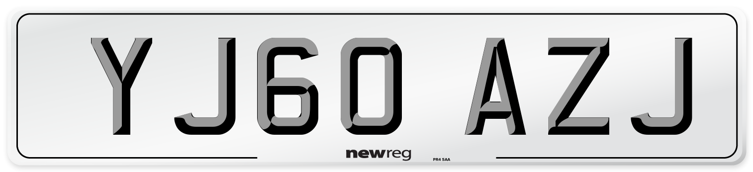 YJ60 AZJ Number Plate from New Reg